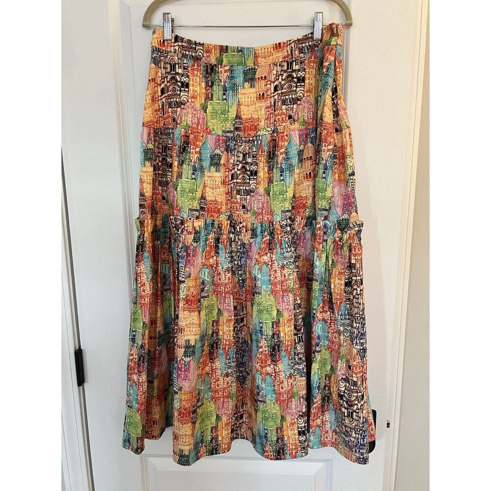 NWT Anthropologie Eva Franco Villa Tiered Midi Skirt Size 10 - Picture 3 of 9